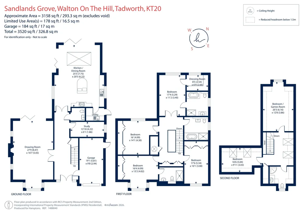 Floorplan for Sandlands Grove, Walton-On-The-Hill, KT20