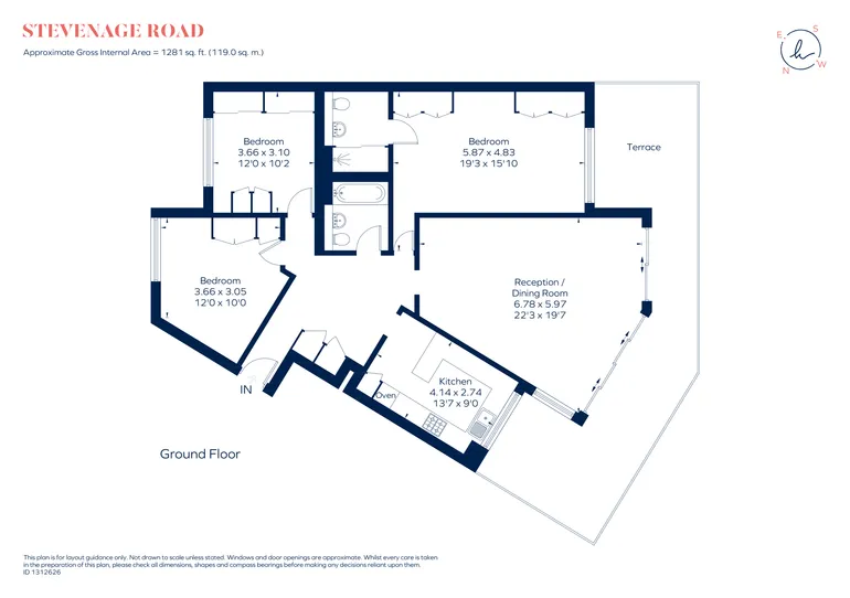Floorplan 1 for Stevenage Road, London, SW6