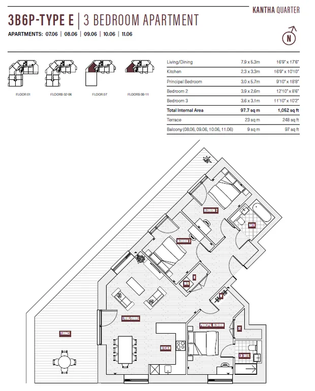 Floorplan 1 for Oxbow, Kantha Quarter, London, E14