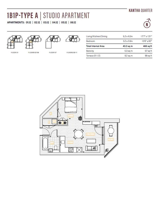 Floorplan 1 for Oxbow, Kantha Quarter, London, E14