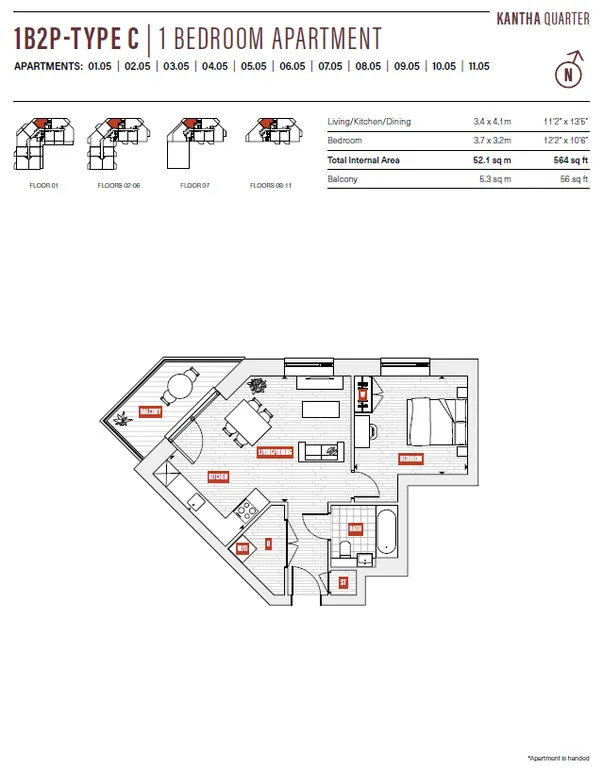 Floorplan 1 for Oxbow, Kantha Quarter, London, E14