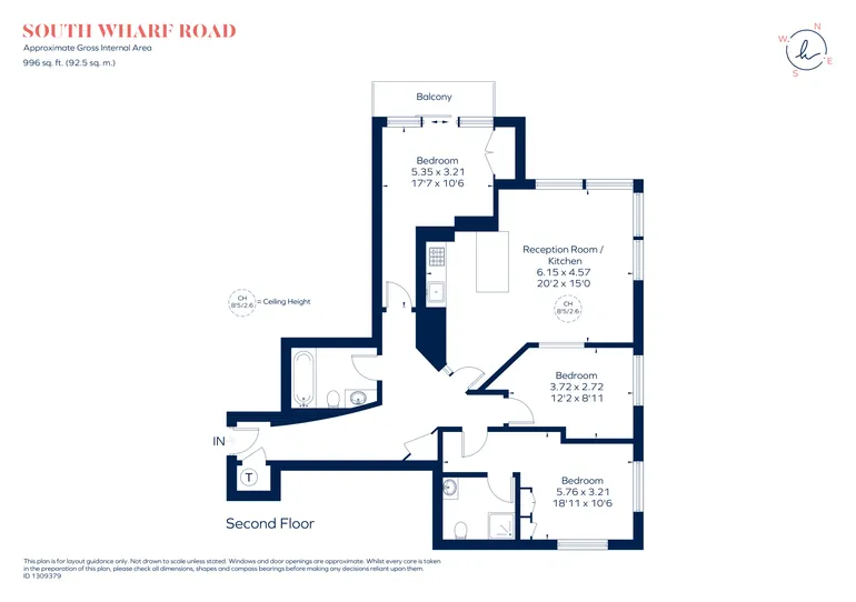 Floorplan 1 for South Wharf Road, London, W2