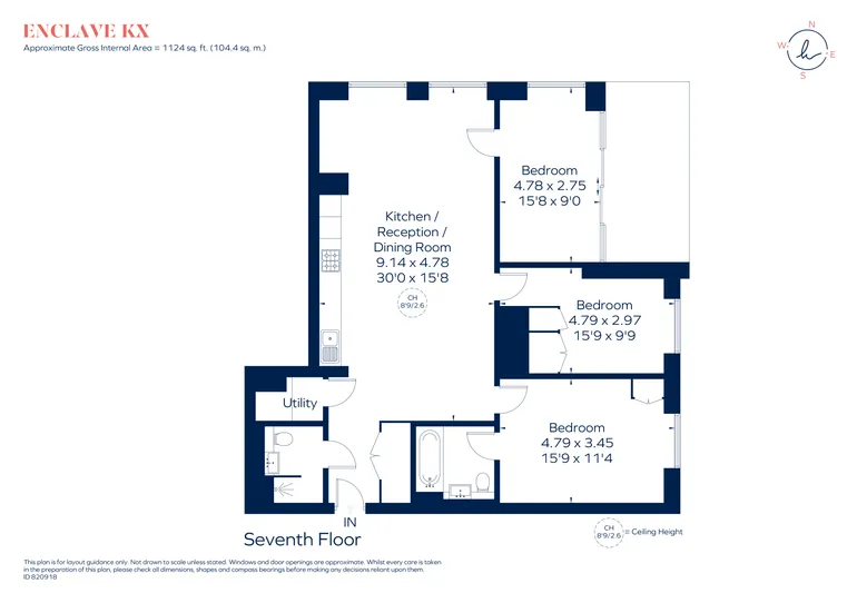Floorplan 1 for Enclave KX, Camley Street, Kings Cross, NW1