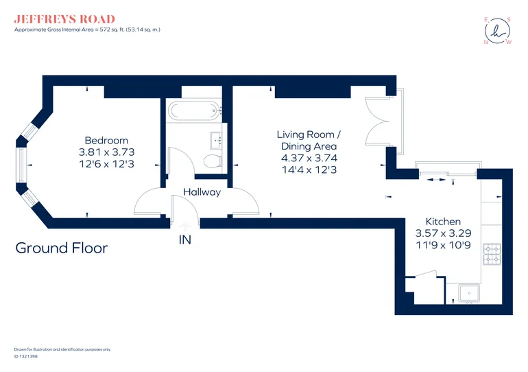 Floorplan 1 for Jeffreys Road, London, SW4