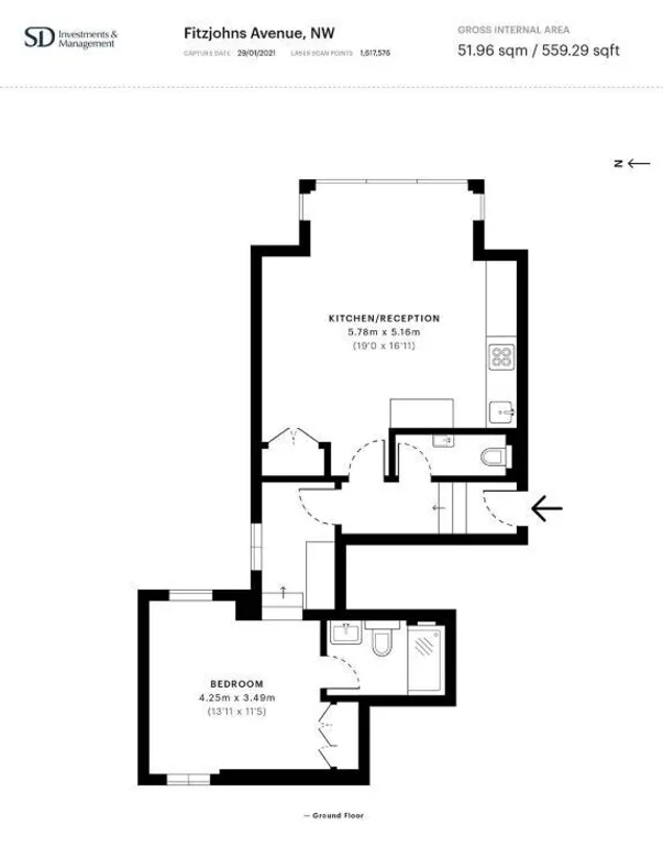 Floorplan 1 for Fitzjohns Avenue London NW3