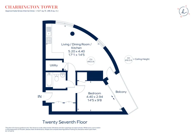 Floorplan 1 for Biscayne Avenue, E14