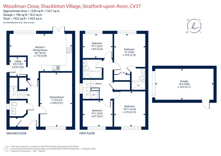 Floorplan 1 for Woodman Close, Stratford-Upon-Avon, CV37
