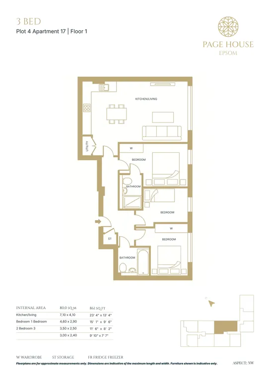 Floorplan 1 for Page House, East Street, Epsom, KT17
