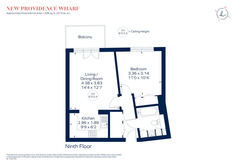 Floorplan 1 for Fairmont Avenue, London, E14