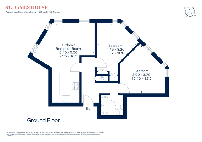 Floorplan 1 for James House, Canada Water, SE16