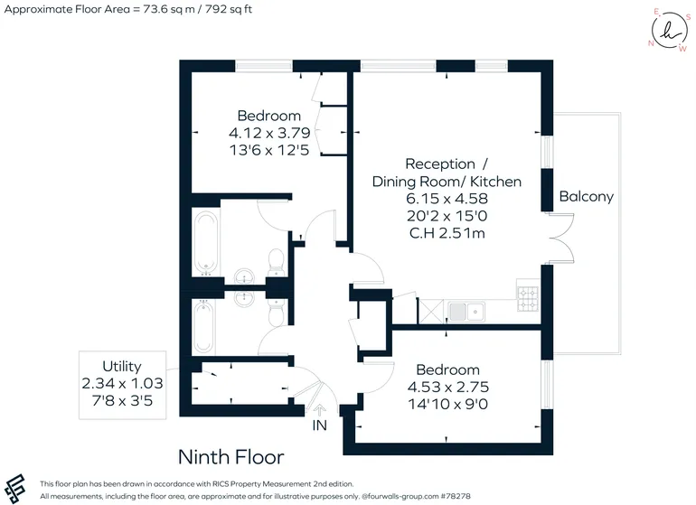 Floorplan 1 for Compton House, Woolwich Arsenal, SE18