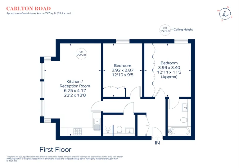 Floorplan 1 for Carlton Road, Ealing, W5