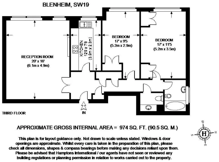 Floorplan 1 for Wimbledon Park Side London SW19