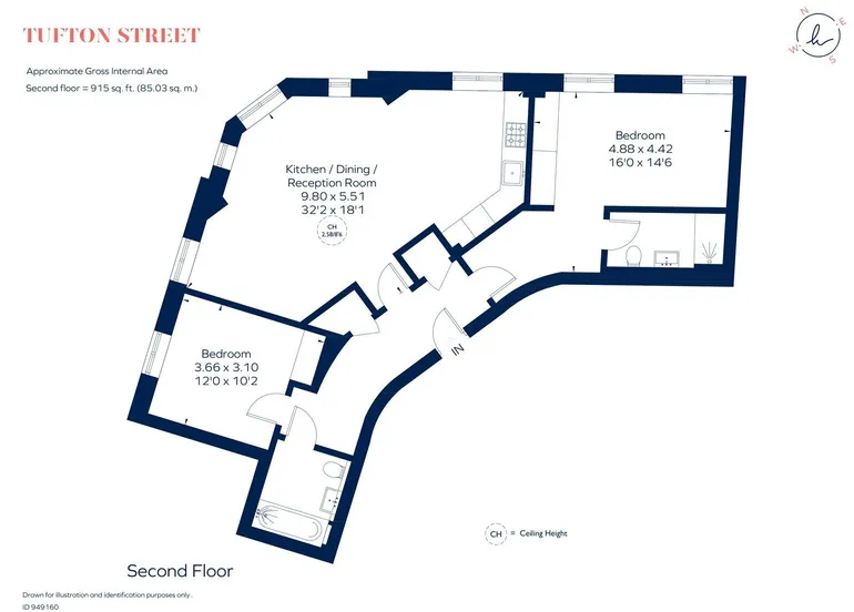 Floorplan 1 for Tufton Street, London, SW1P