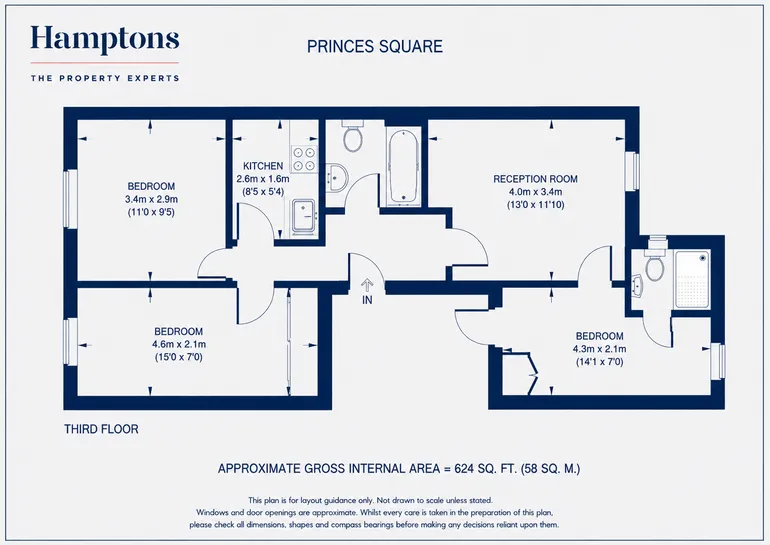 Floorplan 1 for Princes Square London W2