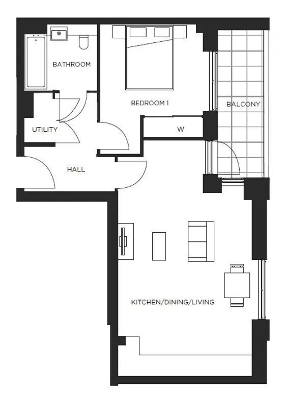 Floorplan 1 for Plot W4.05.04 Colindale Gardens, London, NW9