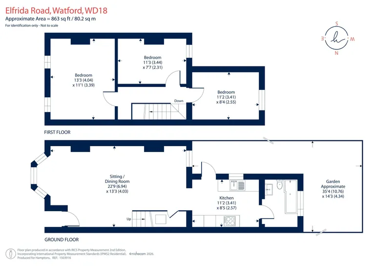 Floorplan 1 for Elfrida Road Watford WD18