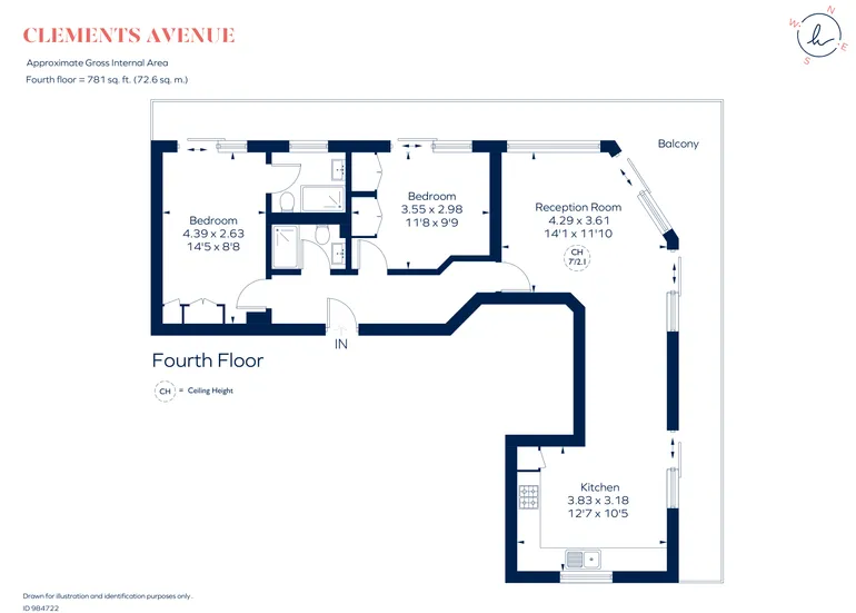 Floorplan 1 for Clement Avenue, SW4