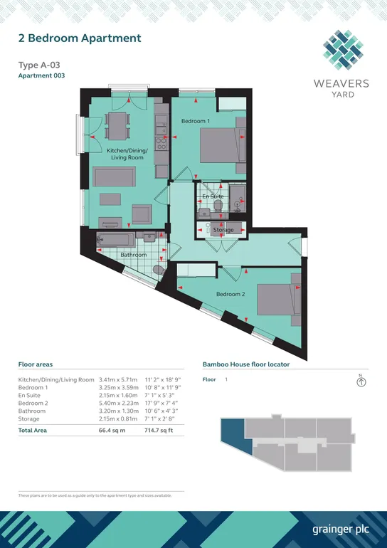 Floorplan 1 for Bamboo Weavers Yard Newbury RG14