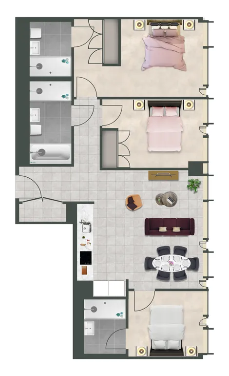Floorplan 1 for The Mercian, 218 Broad Street Birmingham B15