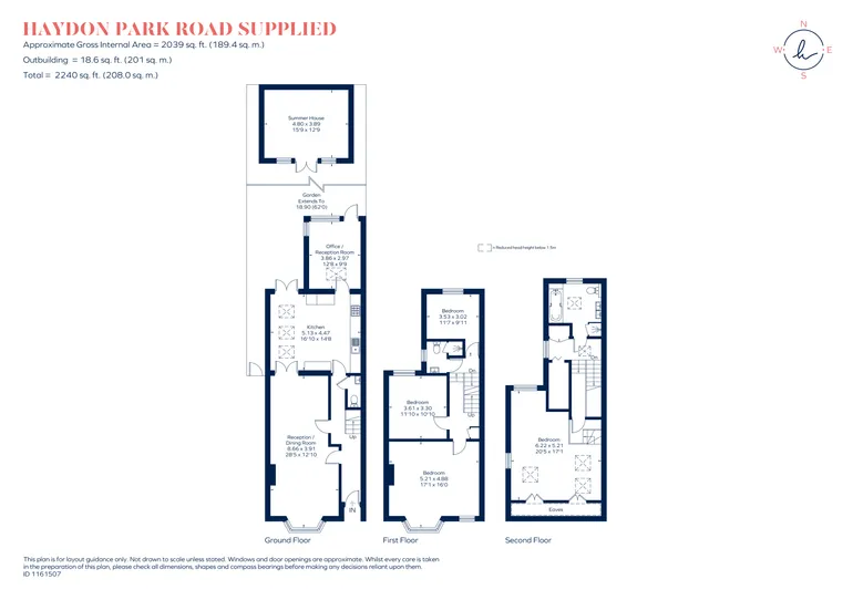 Floorplan 1 for Haydon Park Road, London, SW19