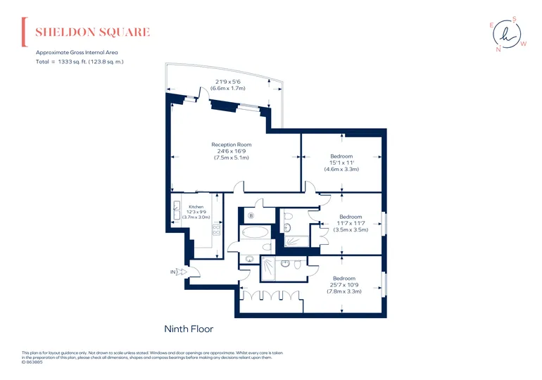 Floorplan 1 for Sheldon Square, London, W2
