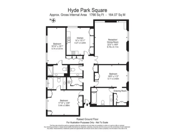 Floorplan 1 for Hyde Park Square Hyde Park W2