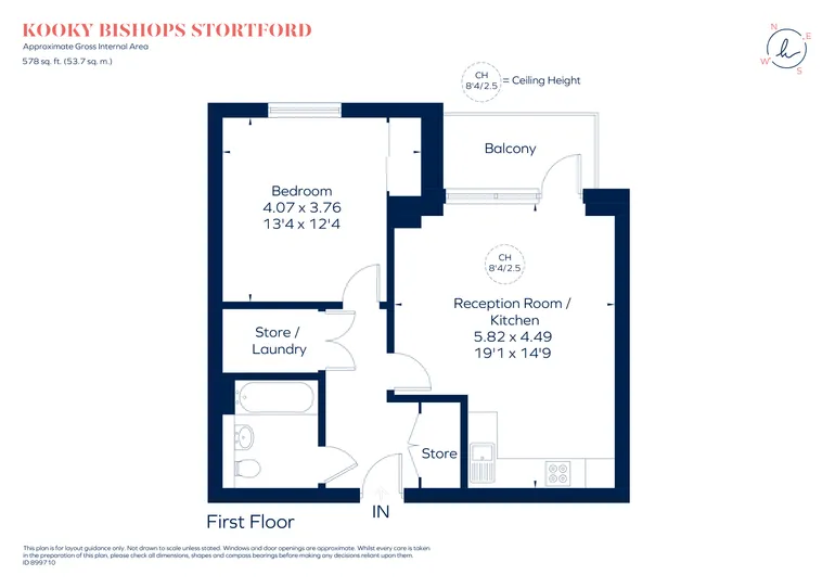 Floorplan 1 for Kooky Bishops Stortford, Sextons Road Bishops Stortford CM23