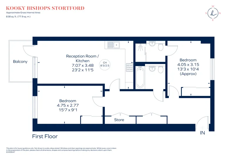 Floorplan 1 for Kooky Bishops Stortford, Sextons Road Bishops Stortford CM23