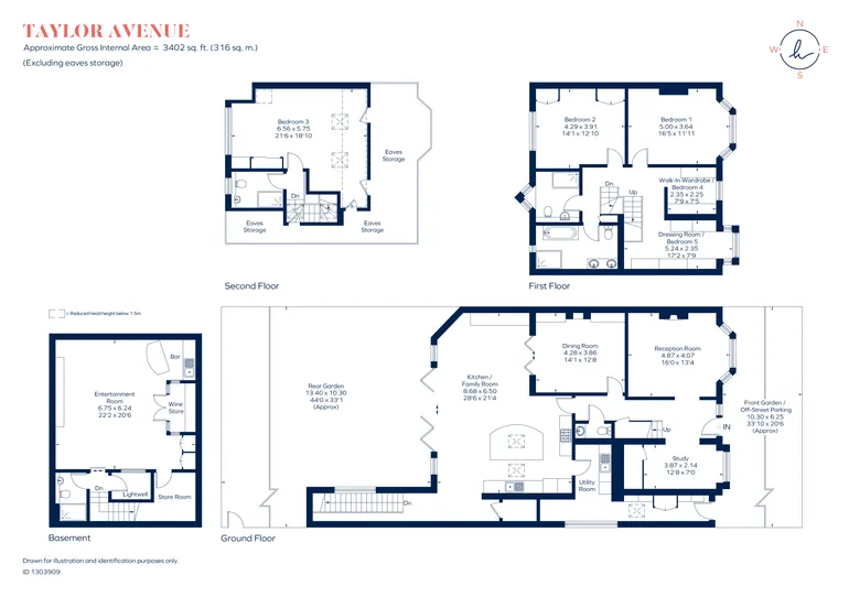 Floorplan 1 for Taylor Avenue, Richmond, TW9