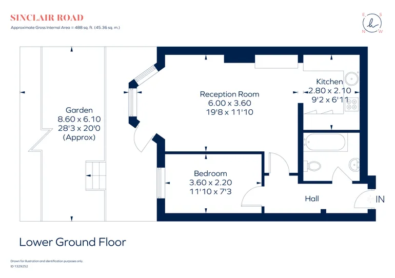 Floorplan 1 for Sinclair Road, London, W14