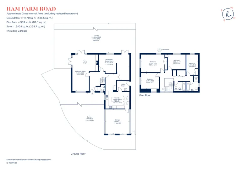 Floorplan 1 for Ham Farm Road, Richmond, TW10