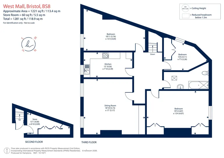Floorplan 1 for West Mall, Bristol, BS8