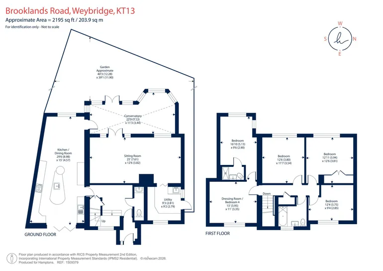 Floorplan 1 for Brooklands Road, Weybridge, KT13