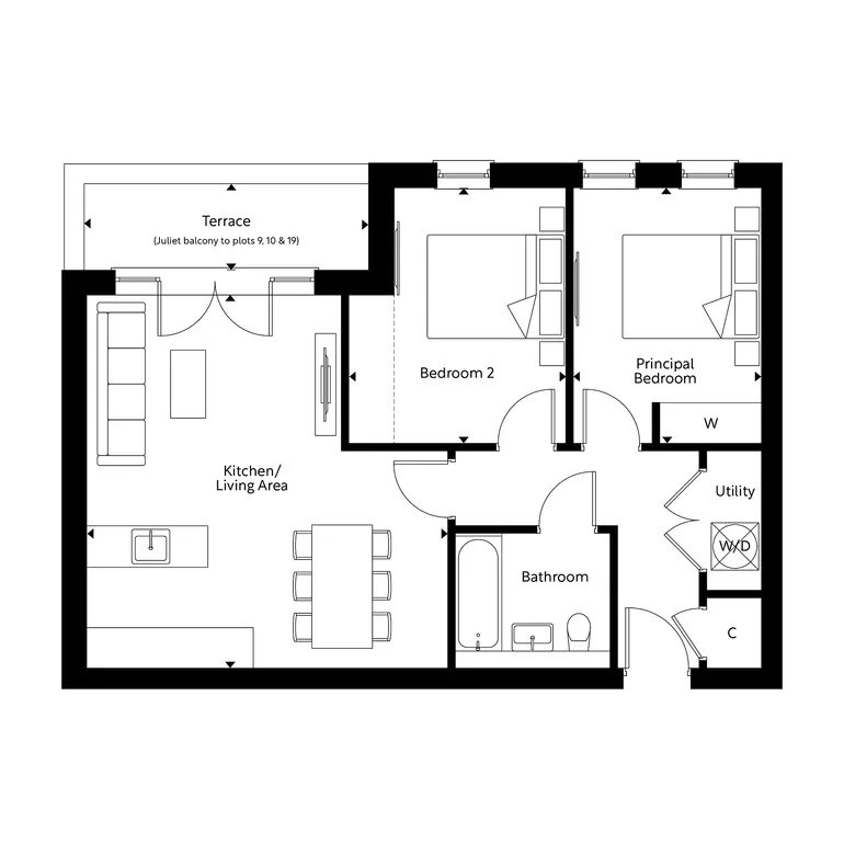 Floorplan 1 for Jubilee Gardens, Weybridge, KT13