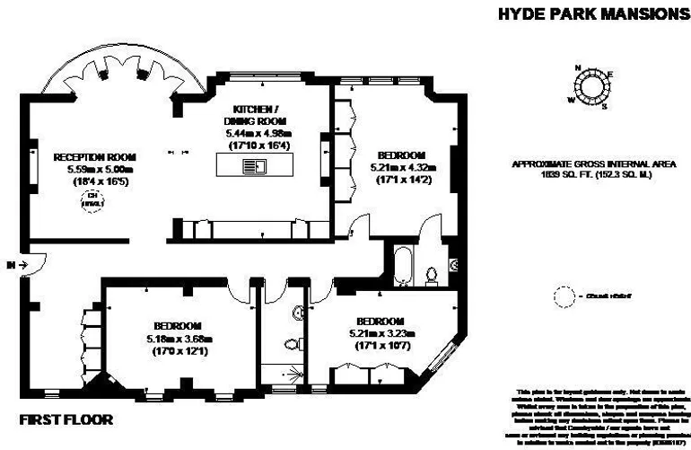 Floorplan 1 for Cabbell Street Marylebone NW1