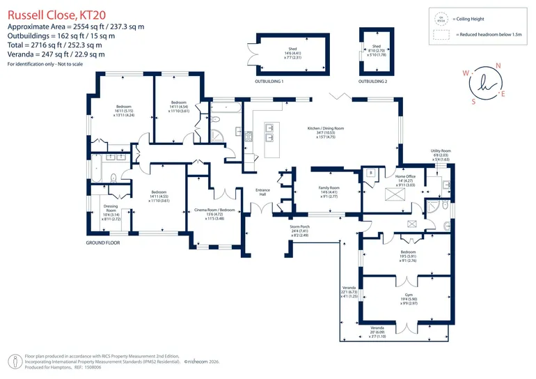 Floorplan 1 for Russell Close, Tadworth, KT20