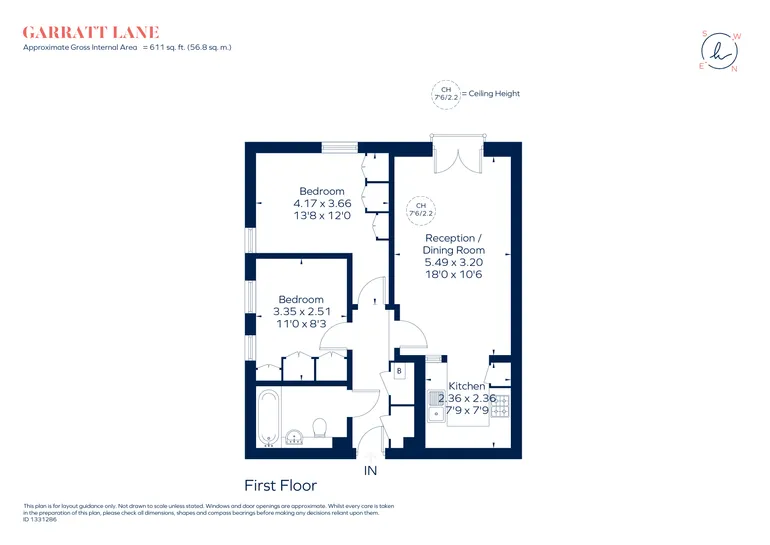Floorplan 1 for 330 Garratt Lane, London, SW18