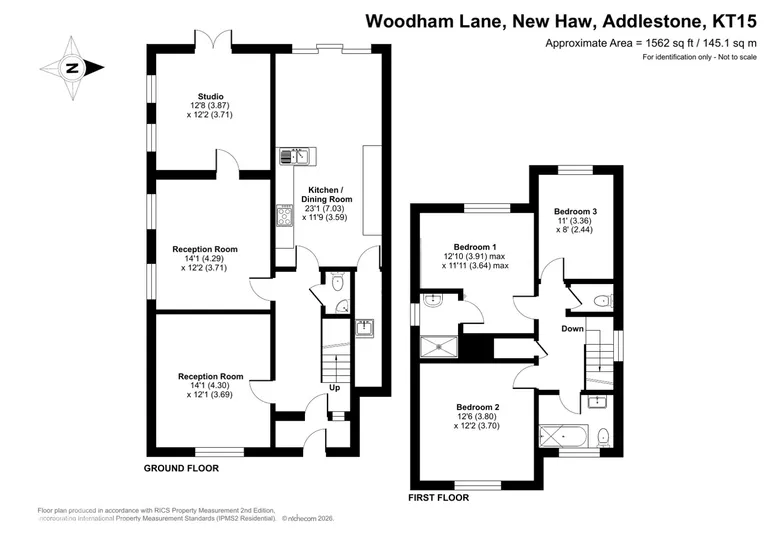 Floorplan 1 for Woodham Lane, Addlestone, KT15