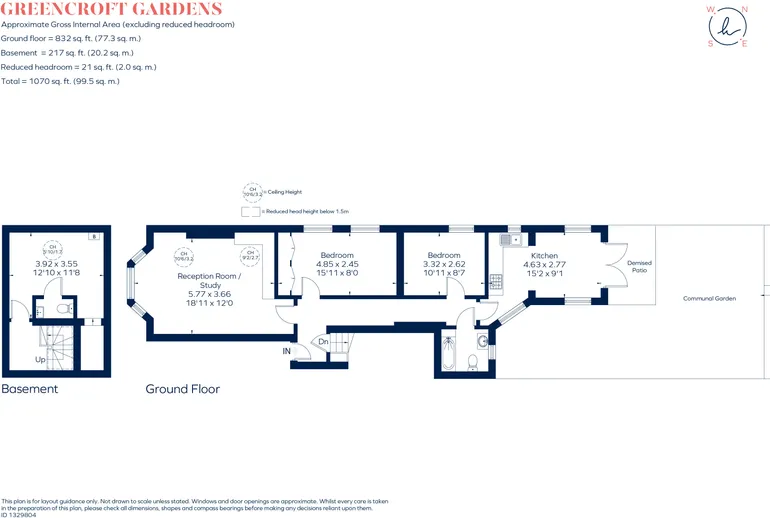 Floorplan 1 for Greencroft Gardens, London, NW6