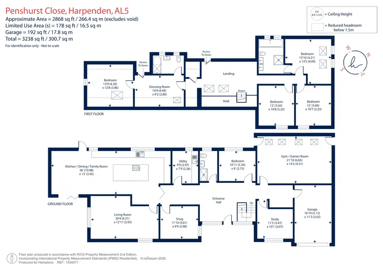 Floorplan 1 for Penshurst Close, HARPENDEN, AL5