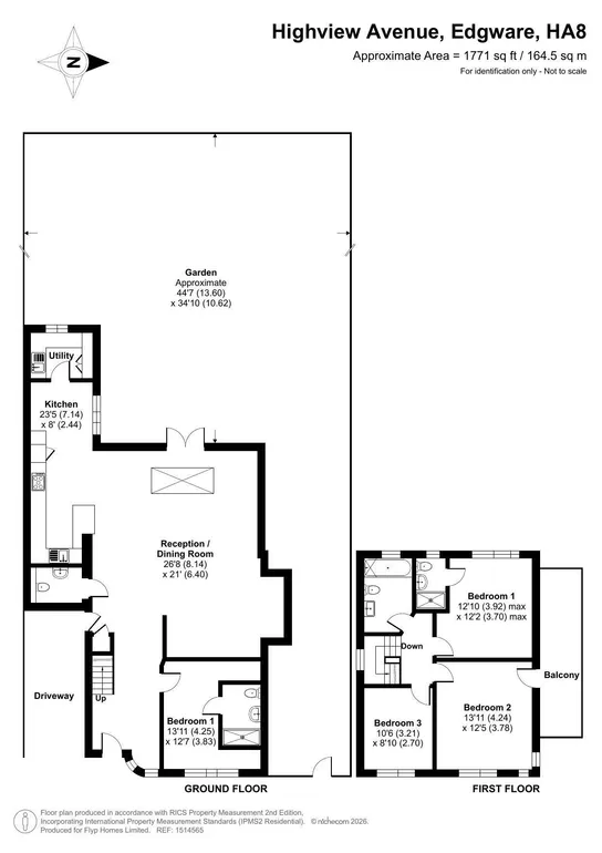 Floorplan 1 for Highview Avenue, Edgware, HA8