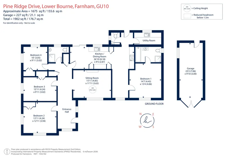 Floorplan 1 for Pine Ridge Drive, Lower Bourne, Farnham, GU10
