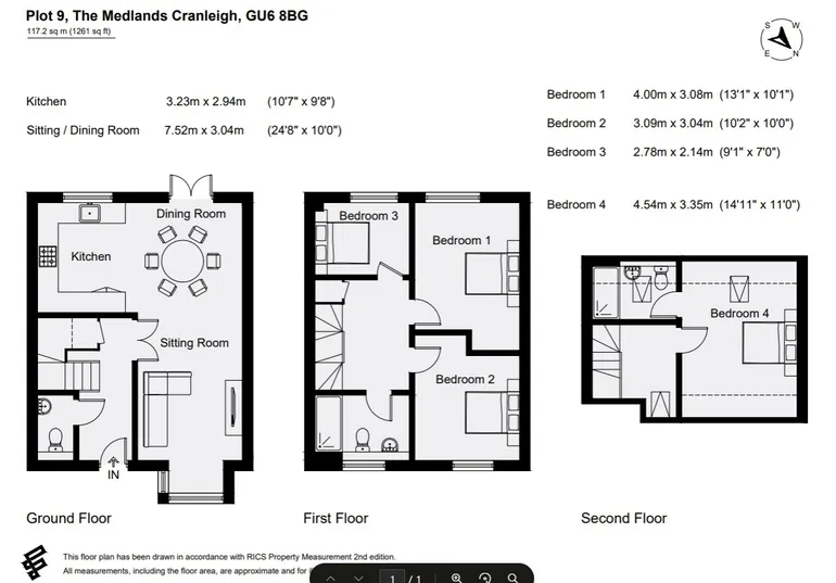 Floorplan 1 for Medland Close Cranleigh GU6