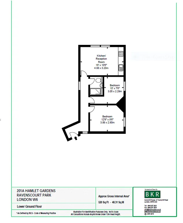 Floorplan 1 for Hamlet Gardens, 290 King Street, London, W6