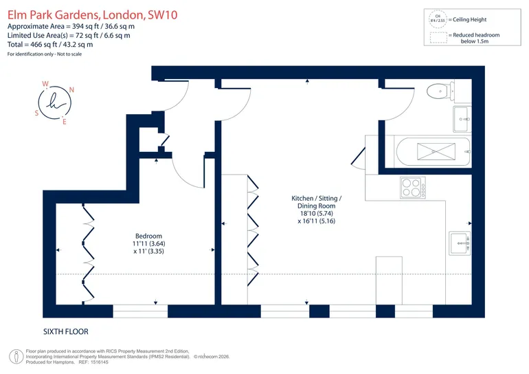 Floorplan 1 for Elm Park Gardens Chelsea SW10