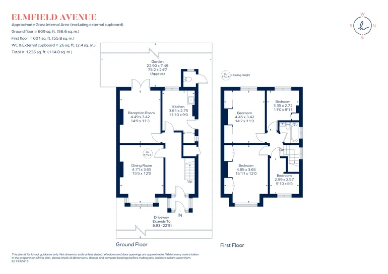 Floorplan 1 for Elmfield Avenue, Teddington, TW11