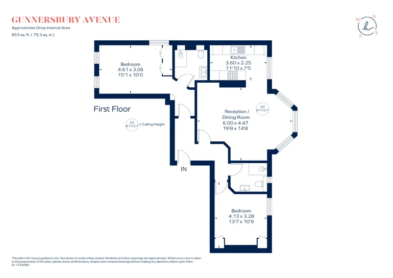 Floorplan 1 for Gunnersbury Avenue, Ealing, W5
