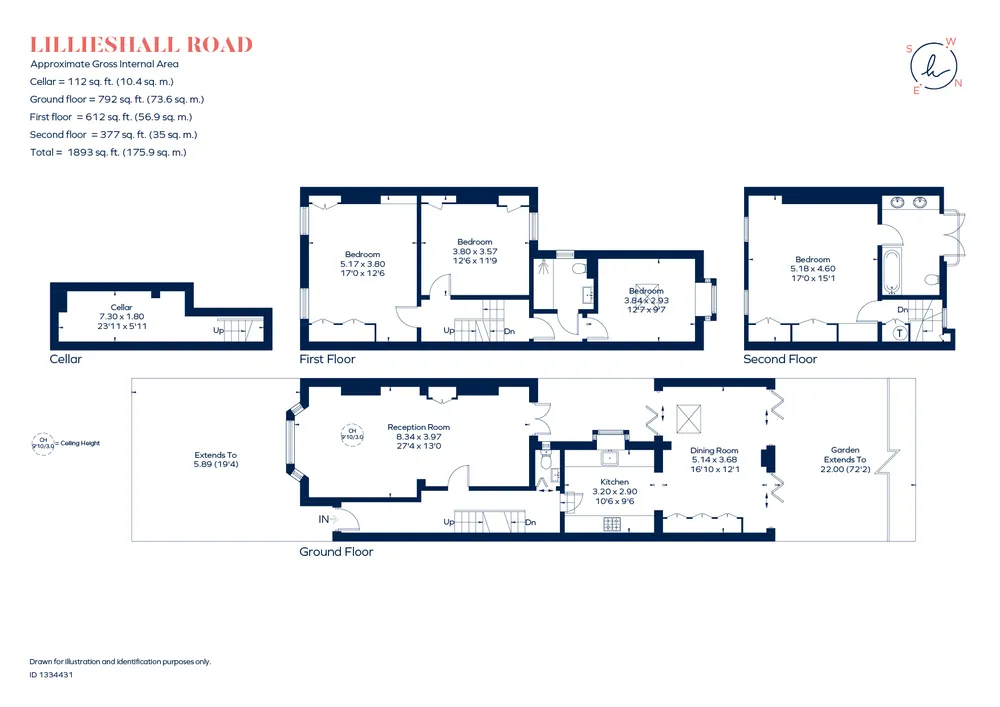 Floorplan for Lillieshall Road, London, SW4