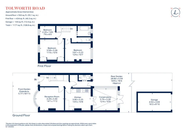 Floorplan 1 for Tolworth Road Surbiton KT6